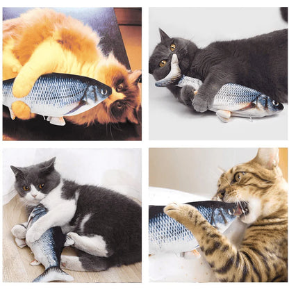 Interactive Moving Fish Cat Toy with Touch Sensor & USB Rechargeable