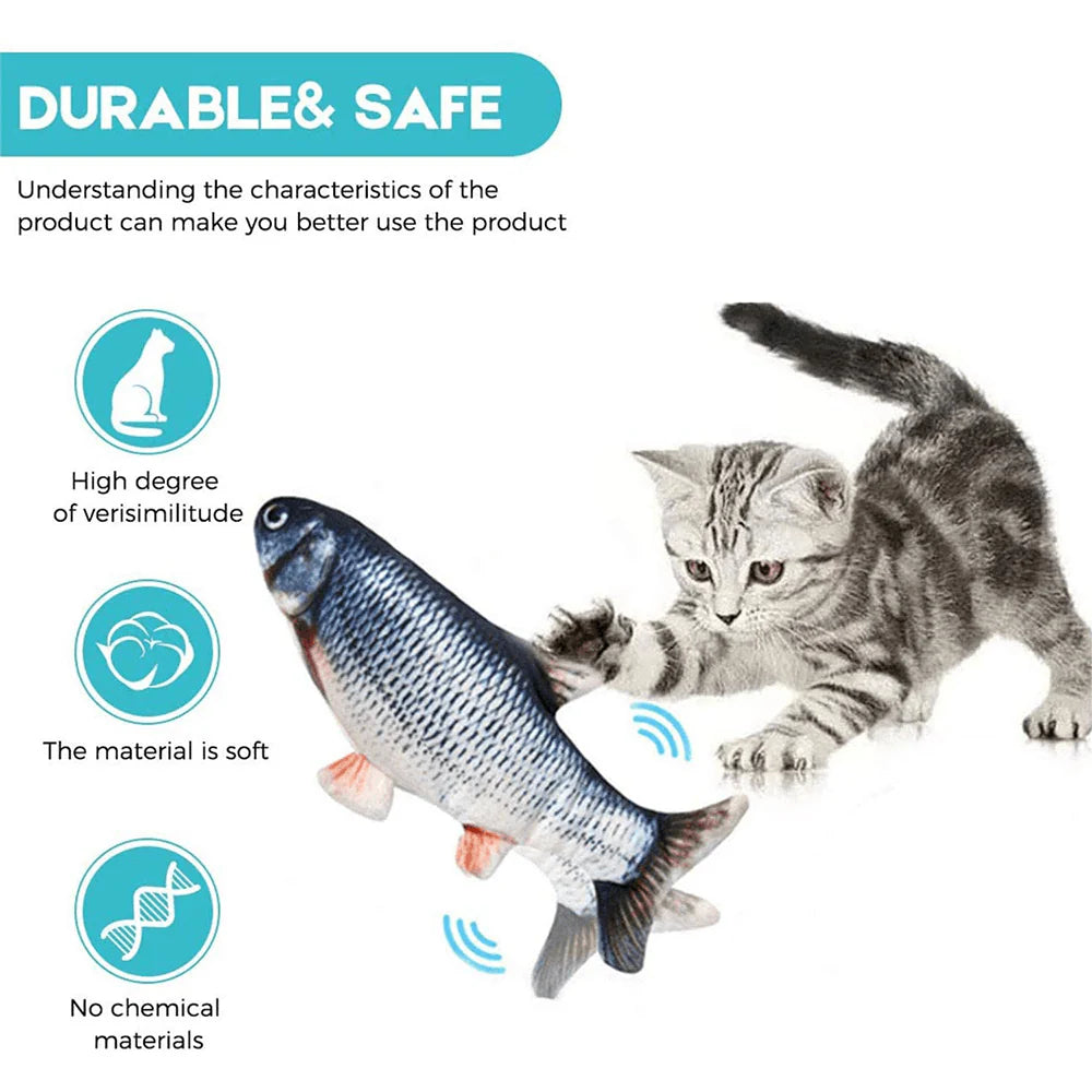 Interactive Moving Fish Cat Toy with Touch Sensor & USB Rechargeable