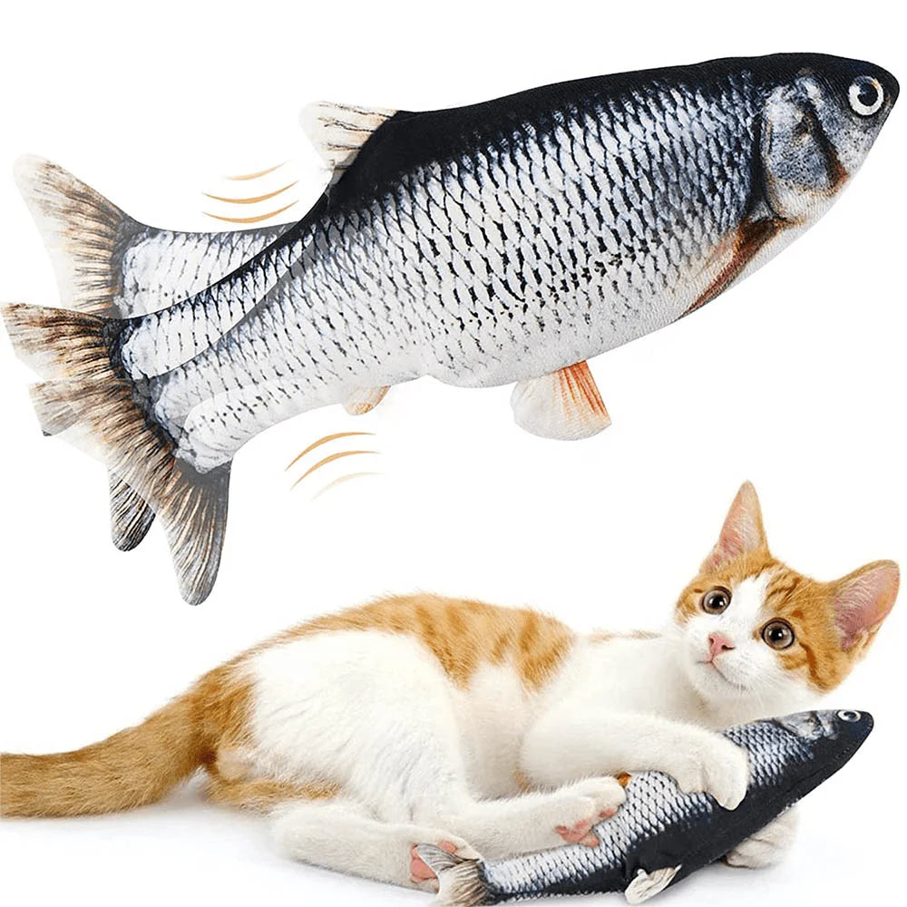 Interactive Moving Fish Cat Toy with Touch Sensor & USB Rechargeable