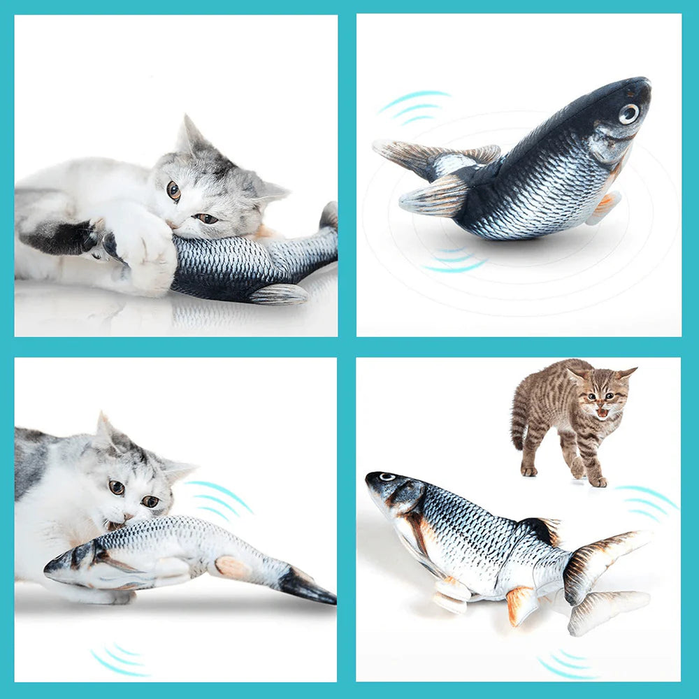 Interactive Moving Fish Cat Toy with Touch Sensor & USB Rechargeable